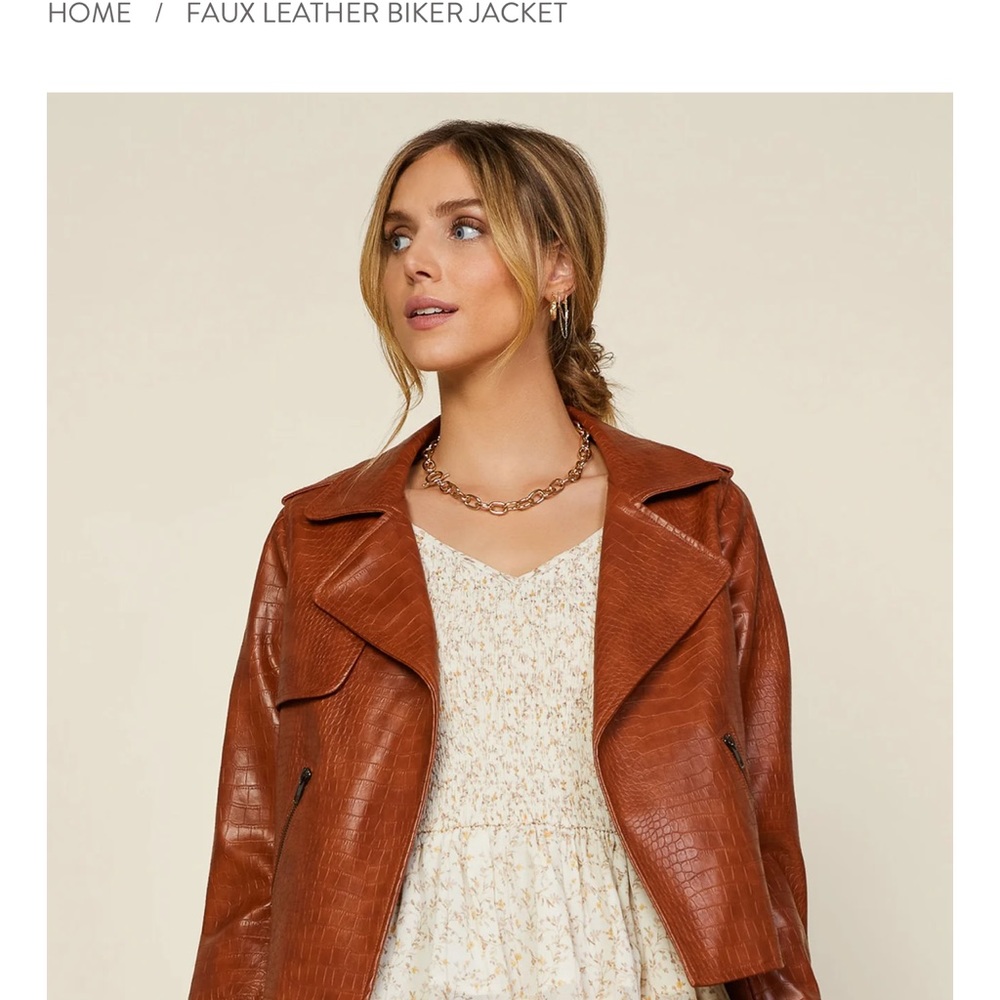 Vegan Leather Jacket size 1X - Picture 4 of 7